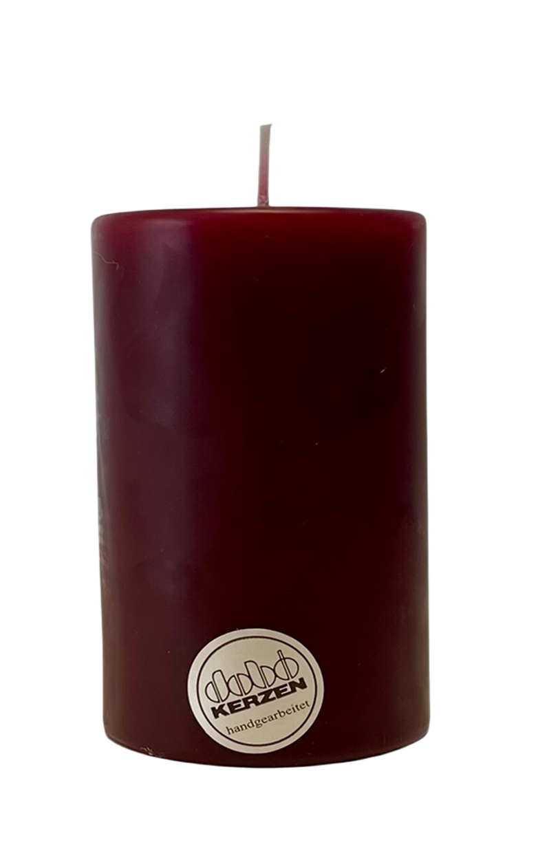 Bordeaux Dobo-Kerze – handgegossen & rußfrei | Elegantes Design aus Deutschland