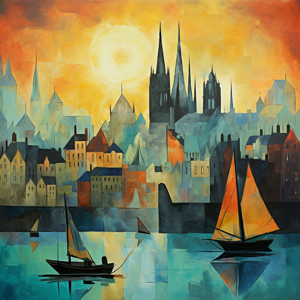 Stadt am Morgenlicht