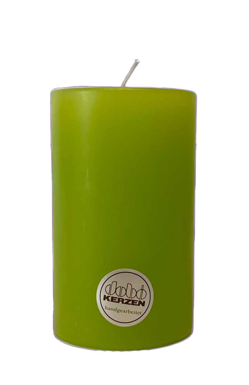 Lindgrün Dobo-Kerze – handgegossen & rußfrei | Elegantes Design aus Deutschland