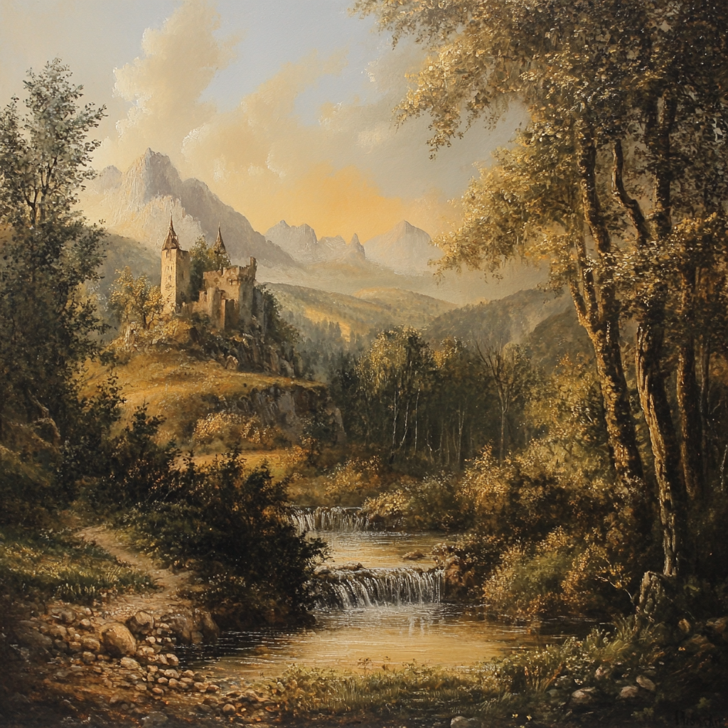 Romantische Burgruine in den Alpen