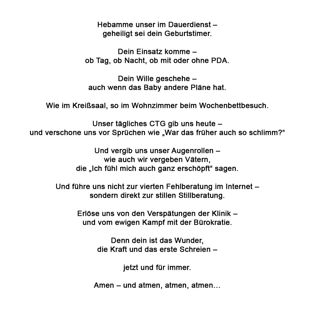 Vater Unser für die Hebammen