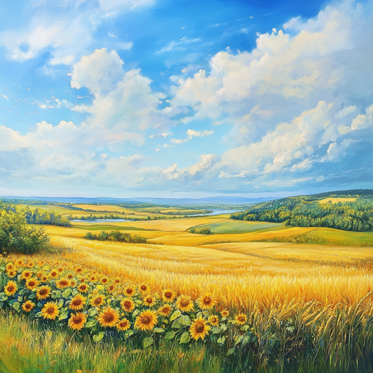 Sonnenblumen im Sommerwind