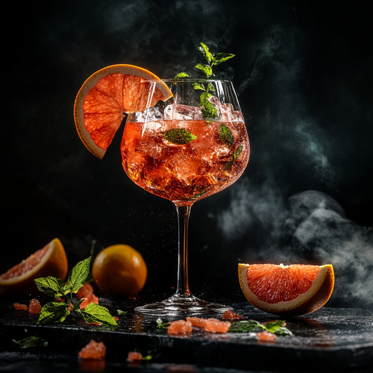Erfrischender Grapefruit-Cocktail mit Minze und Eis