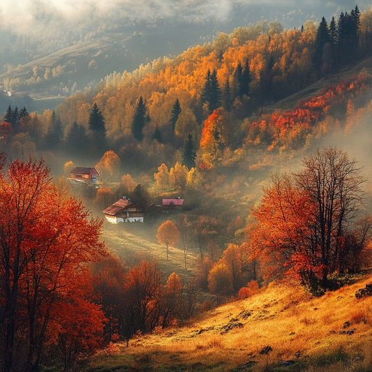 Herbstzauber im Bergdorf – Farben der Stille