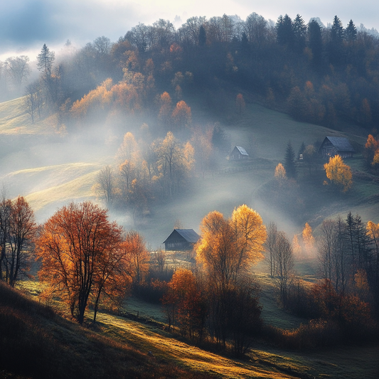 Herbstnebel über dem Tal – Stille im Morgenlicht