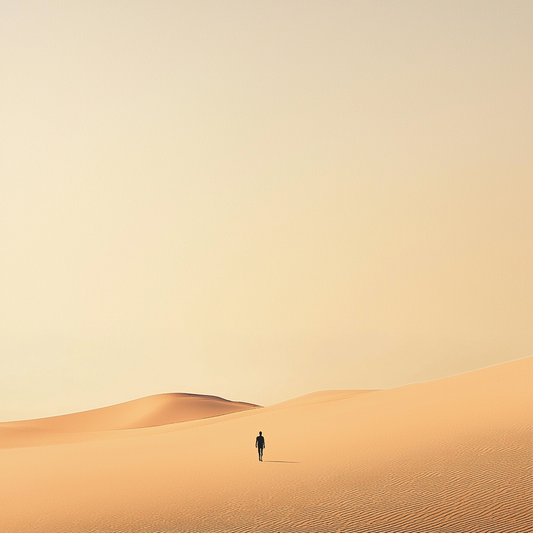 Ein Wanderer in der Wüste