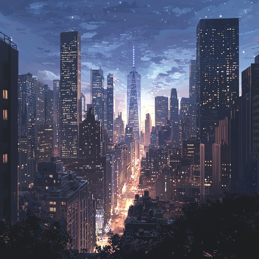 Lichtermeer der Skyline – Die Stadt, die niemals schläft