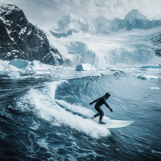 Eisiges Wellenreiten – Surfer zwischen Gletschern und Eisbergen