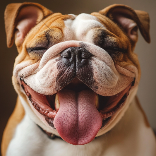 Das strahlende Lächeln eines Bulldogs
