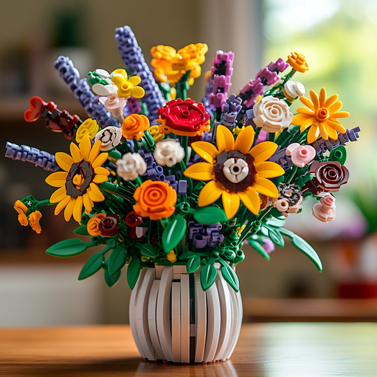 Ein LEGO-Blumenstrauß in voller Pracht