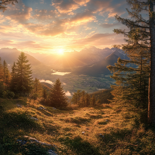 Goldene Abendstimmung in den Alpen