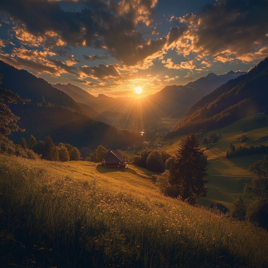 Abendzauber über dem Bergtal