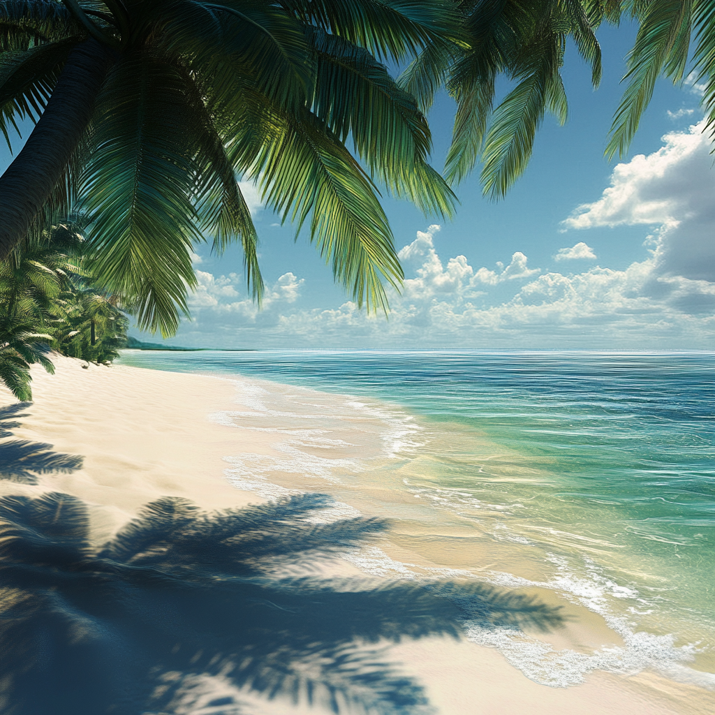 Paradiesischer Strand unter Palmen