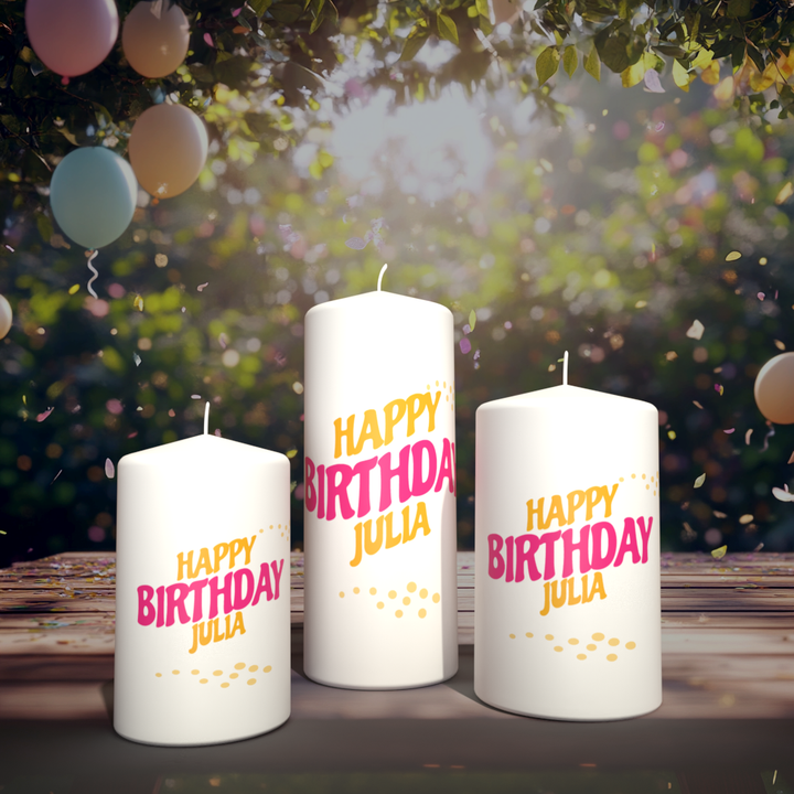 Geburtstagskerze „PopArt Birthday – Julia“
