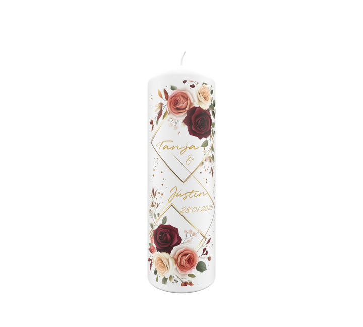 Hochzeitskerze Herzfeuer – kraftvoll & romantisch personalisiert