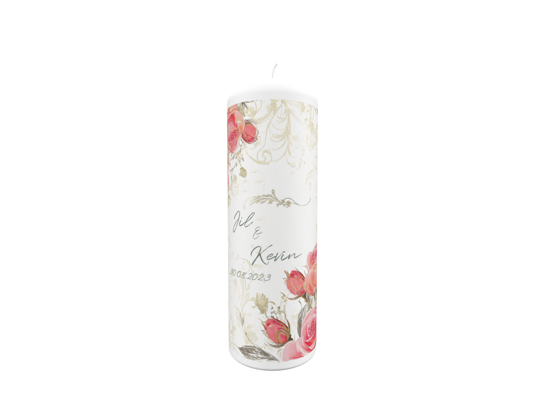 Hochzeitskerze „Rosengold“ – Eleganz in sanften Tönen