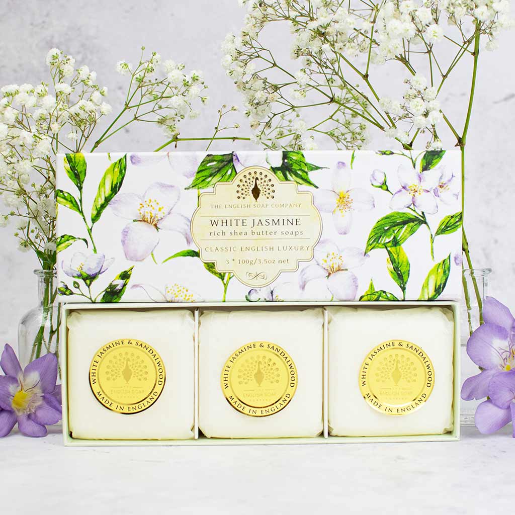 Bath & Body - Triple Soap Gift Box (3 x 100g) White Jasmine & Sandalwood