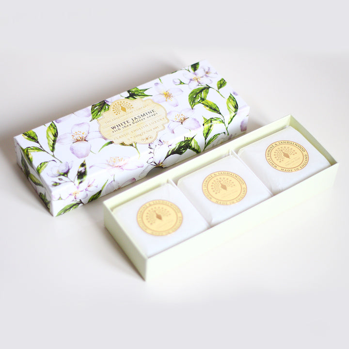 Bath & Body - Triple Soap Gift Box (3 x 100g) White Jasmine & Sandalwood