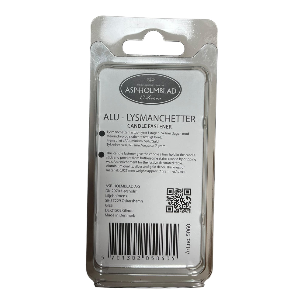 Alu-Kerzenmanschetten im 24er-Set – silberne Tropfschutzmanschetten für Baumkerzen und Christbaumkerzen