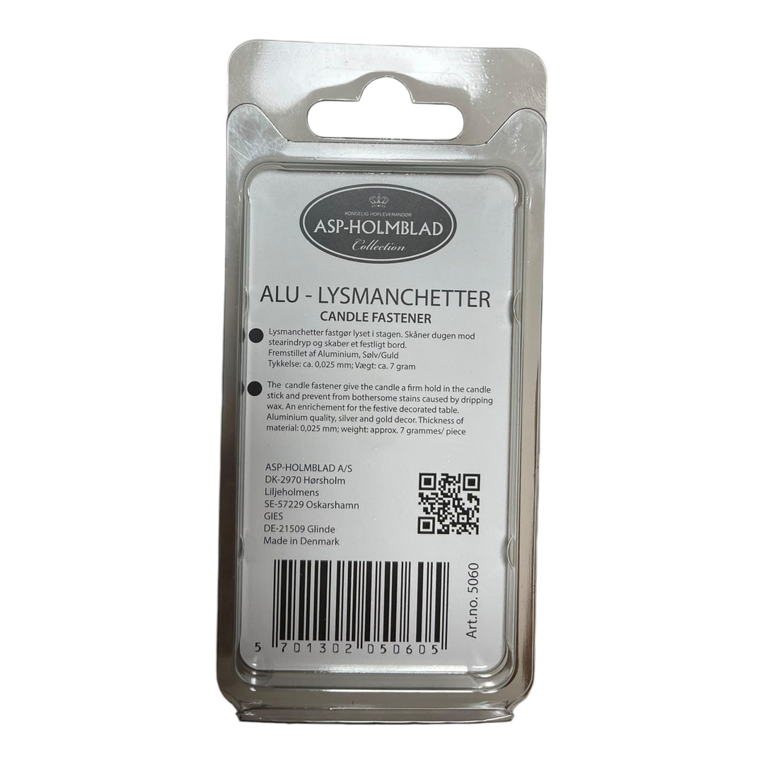 Alu-Kerzenmanschetten im 24er-Set – silberne Tropfschutzmanschetten für Baumkerzen und Christbaumkerzen