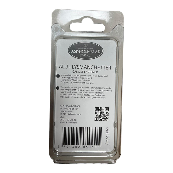 Alu-Kerzenmanschetten im 24er-Set – silberne Tropfschutzmanschetten für Baumkerzen und Christbaumkerzen