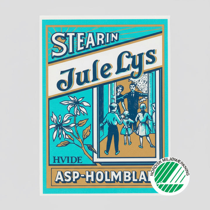 ASP-Holmblad Stearin Jule Lys – klassische weiße Baumkerzen aus Dänemark in Retro-Verpackung