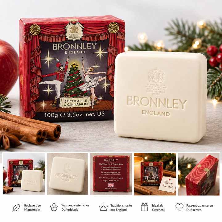 Bronnley Spiced Apple &amp; Cinnamon Seife 100 g mit Geschenkverpackung