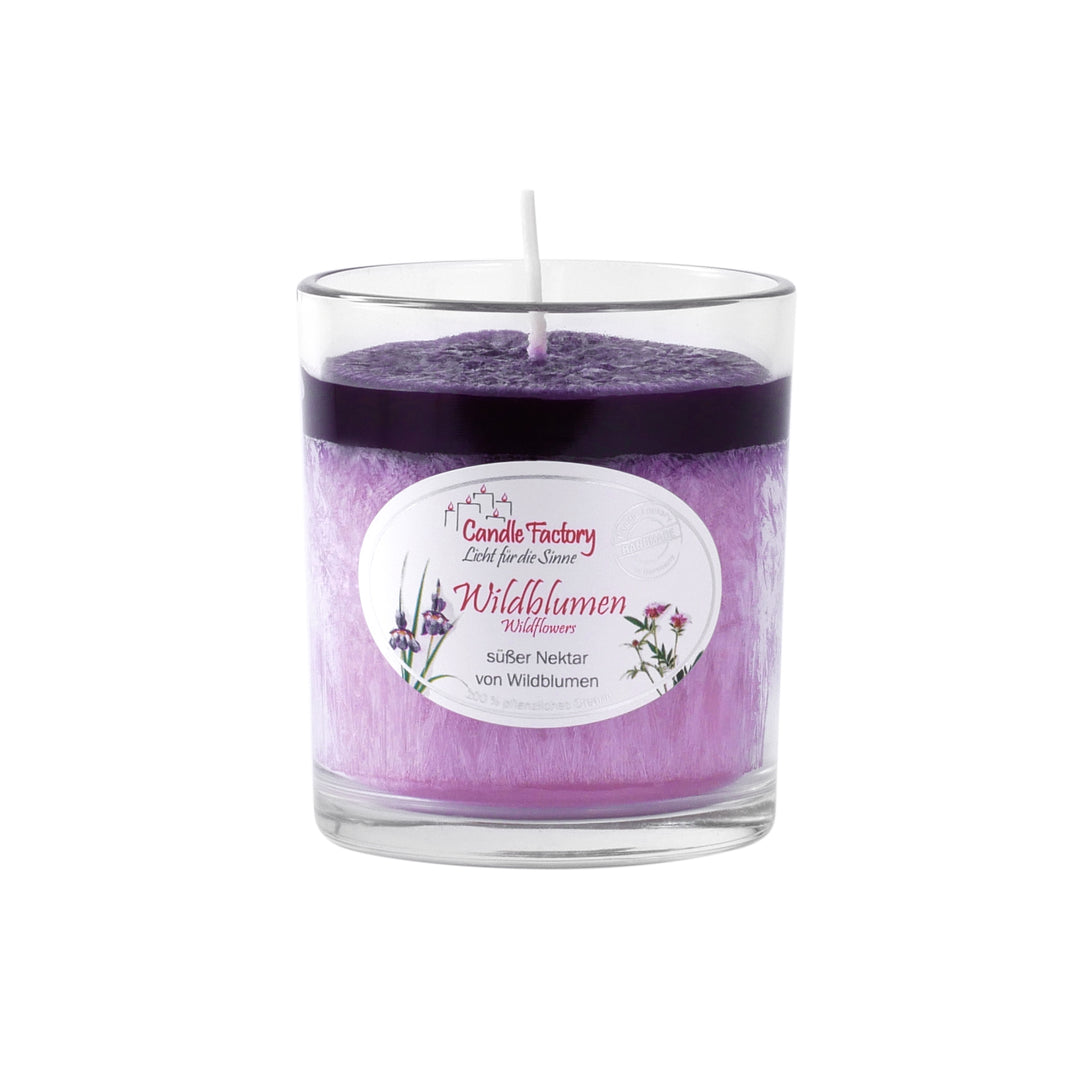 Duftkerze, Candle Factory, Wildblumen, Blumenwiese, Pflanzenwachs, Handmade in Germany, Naturduft, bestekerze, Mini-Jumbo, Party Light, Candle to Go, Geschenkidee