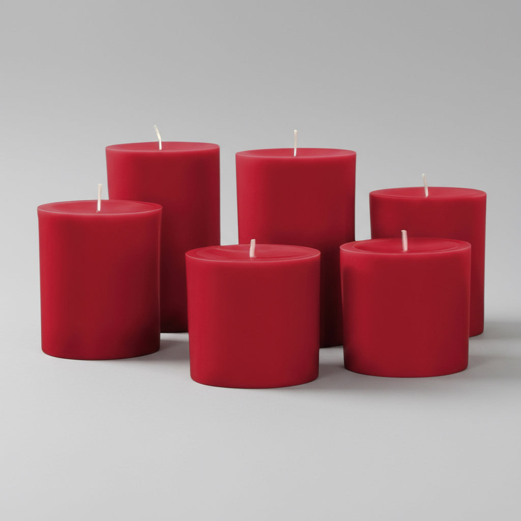Engels Original Stumpenkerzen – edle Kerzen in Burgund, Zinnober, Champagner und Schwarz für festliche Dekorationen