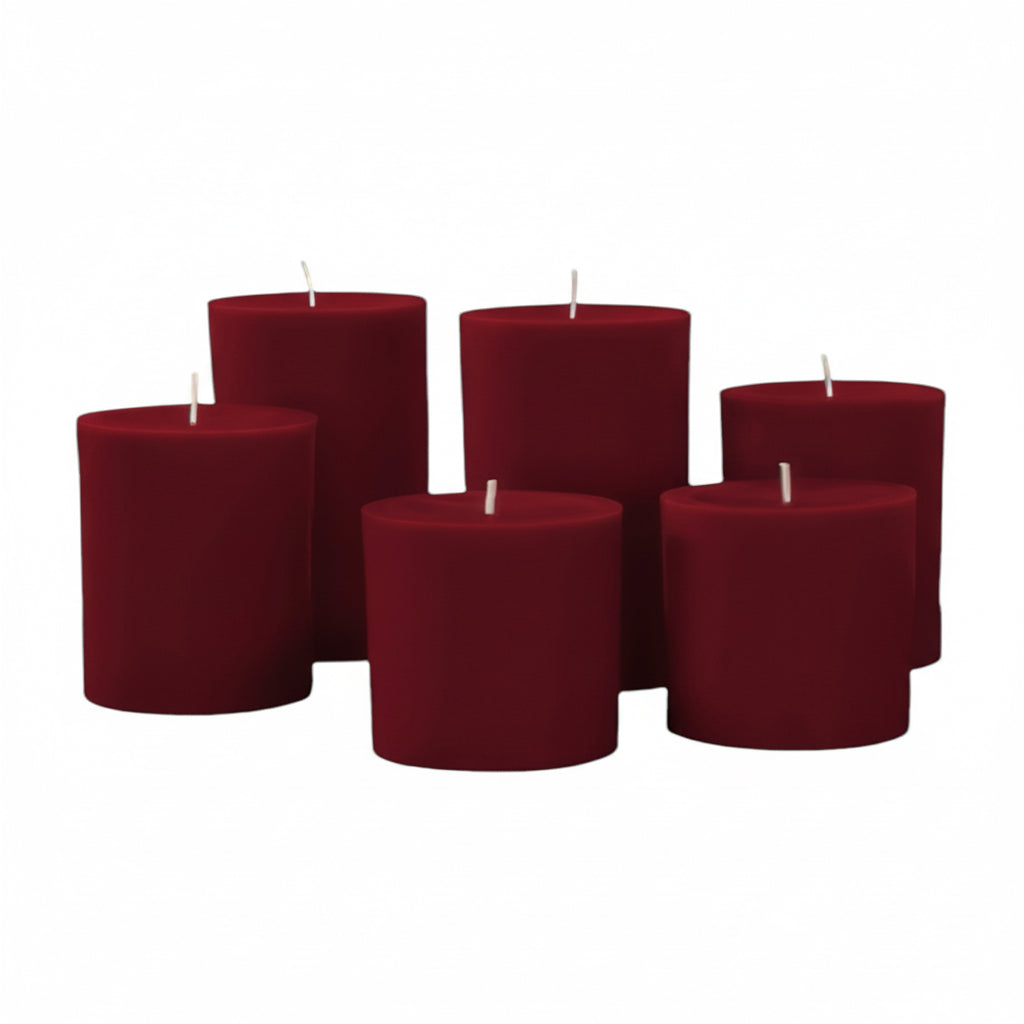 Engels Original Stumpenkerzen in Burgund – edle rote Kerzen mit ruhiger Flamme und langer Brenndauer