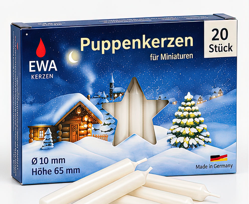 WA Puppenkerzen rot 10 x 65 mm 20 Stück
