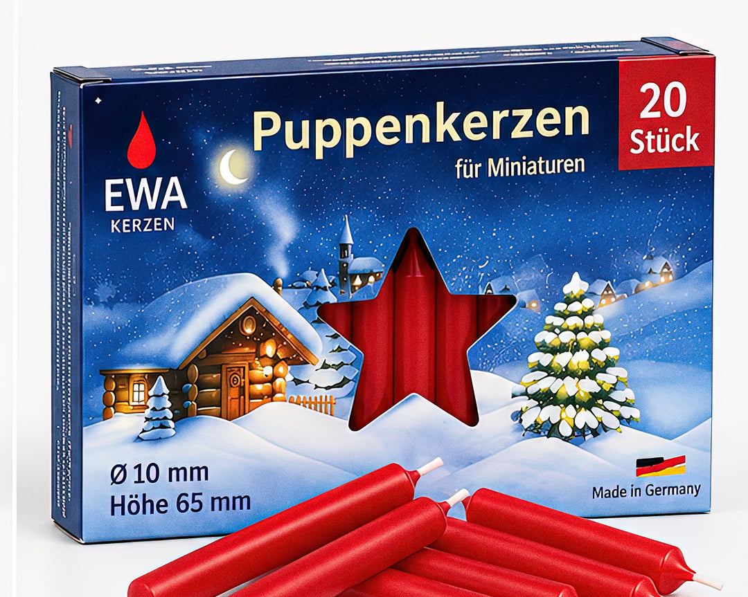 EWA Puppenkerzen weiß 10 x 65 mm 20 Stück