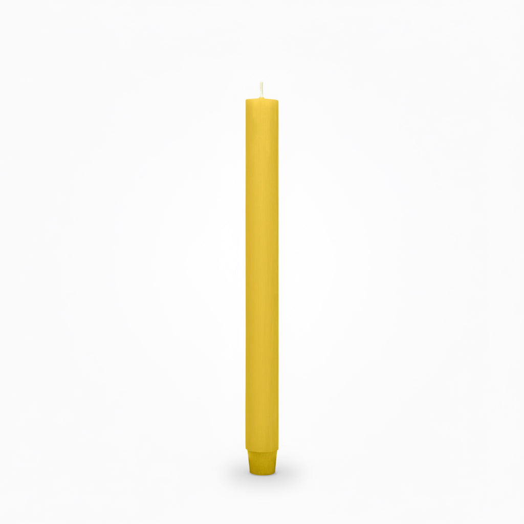 Durchgefärbte Flachkopf-Stabkerze von Jaspers in  hanf – 29 cm hoch, Ø 2,2 cm, lange Brenndauer, verjüngter Fuß, stilvolles Design für Tischdeko und Wohnambiente