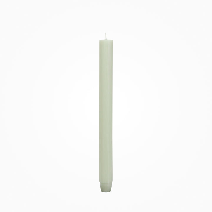 Durchgefärbte Flachkopf-Stabkerze von Jaspers in khaki  – 29 cm hoch, Ø 2,2 cm, lange Brenndauer, verjüngter Fuß, stilvolles Design für Tischdeko und Wohnambiente