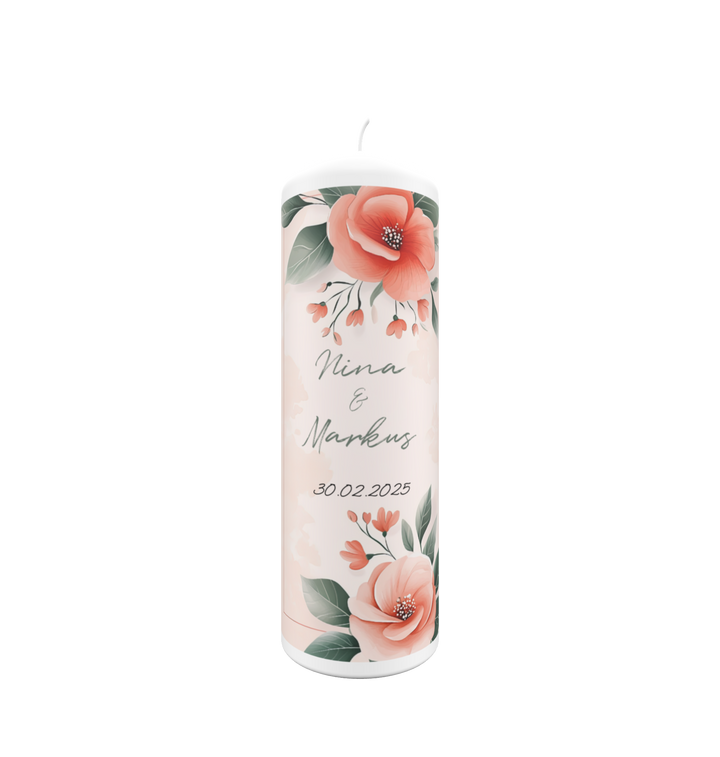 Design-Hochzeitskerze „Blütenpoesie“ – Gestaltet euer persönliches Unikat