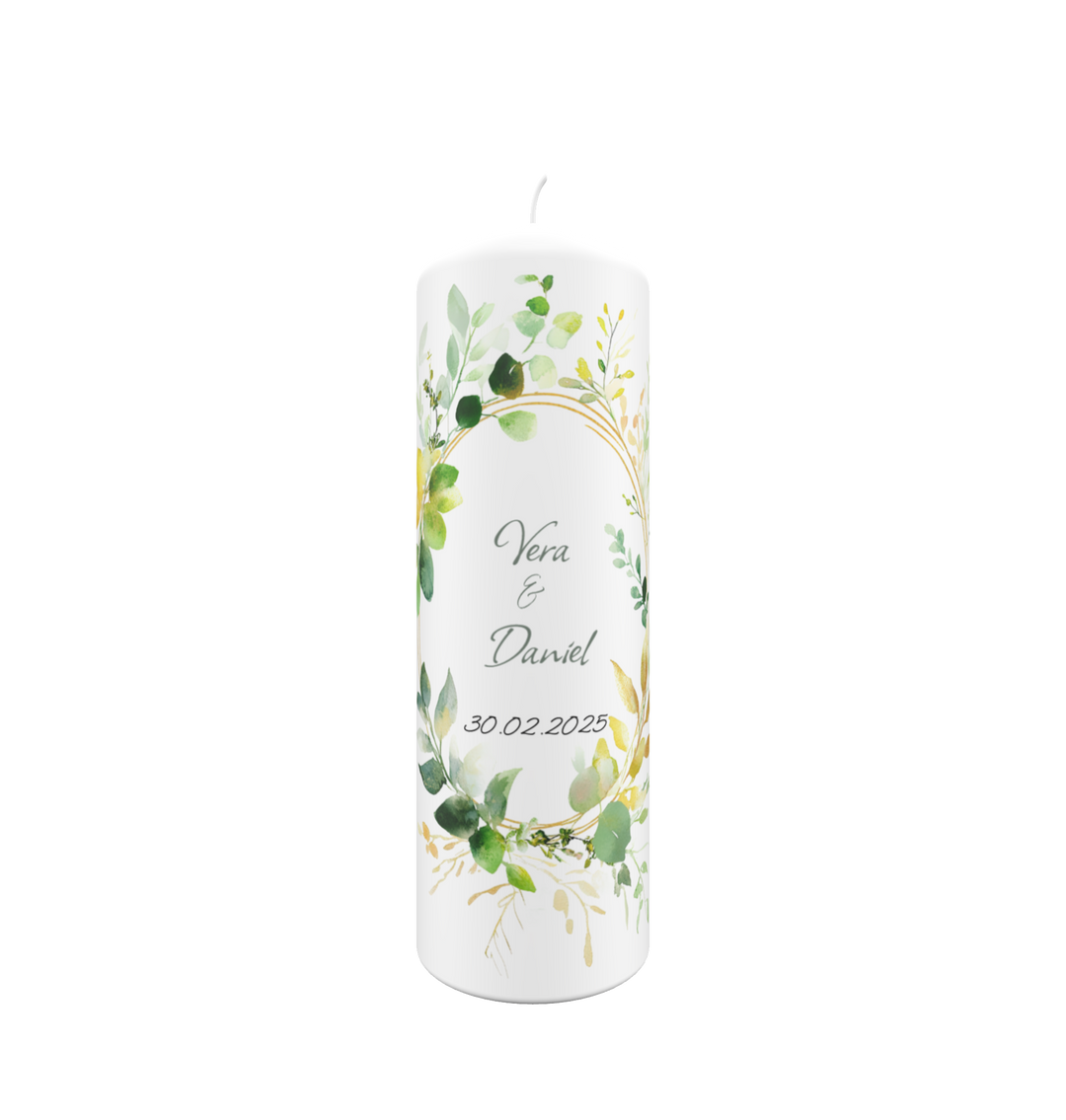 Hochzeitskerze „Immergrün“ – Natürlich. Zeitlos. Persönlich.