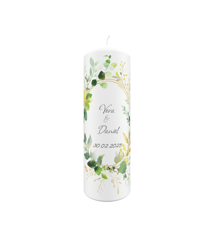 Hochzeitskerze „Immergrün“ – Natürlich. Zeitlos. Persönlich.