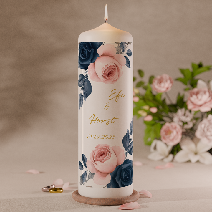 personalisierte moderne hochzeitskerze skandinavisch mit namen und datum