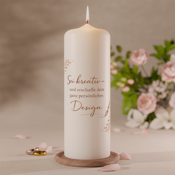 Hochzeitskerze personalisiert online gestalten mit Konfigurator individuell mit Namen und Wunschtext