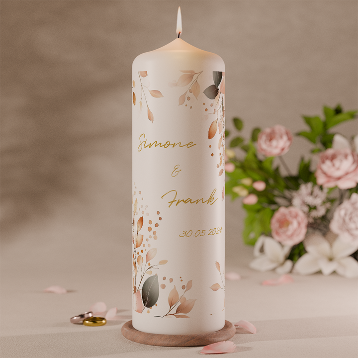 personalisierte hochzeitskerze zweisamkeit mit namen und datum