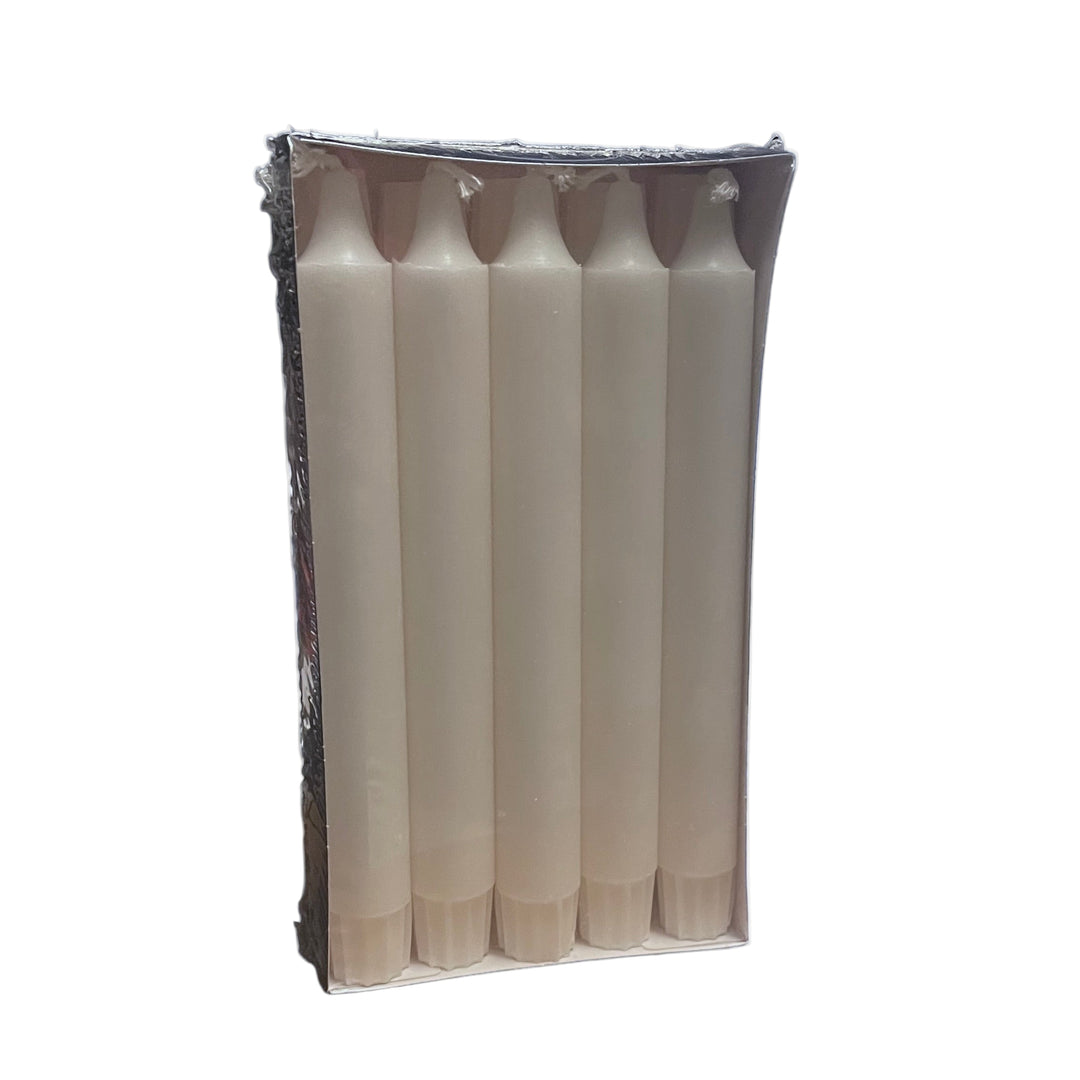 Weiße Kronenkerzen im 10er-Pack – 100 % Stearin mit klassischer Kronenspitze