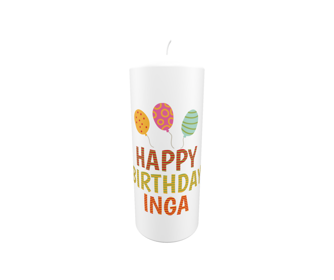 Geburtstagskerze „Luftballonspaß – Inga“