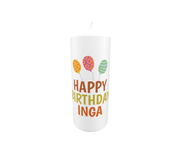 Geburtstagskerze „Luftballonspaß – Inga“