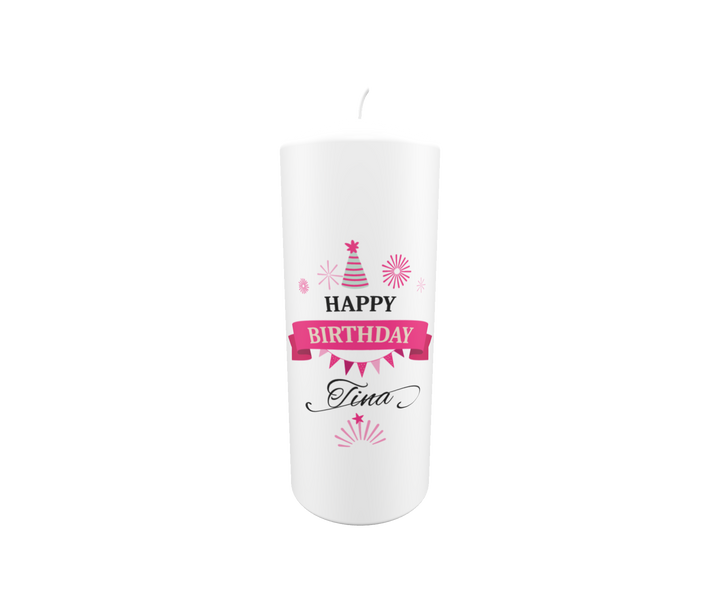Geburtstagskerze „Pink Party – Tina“