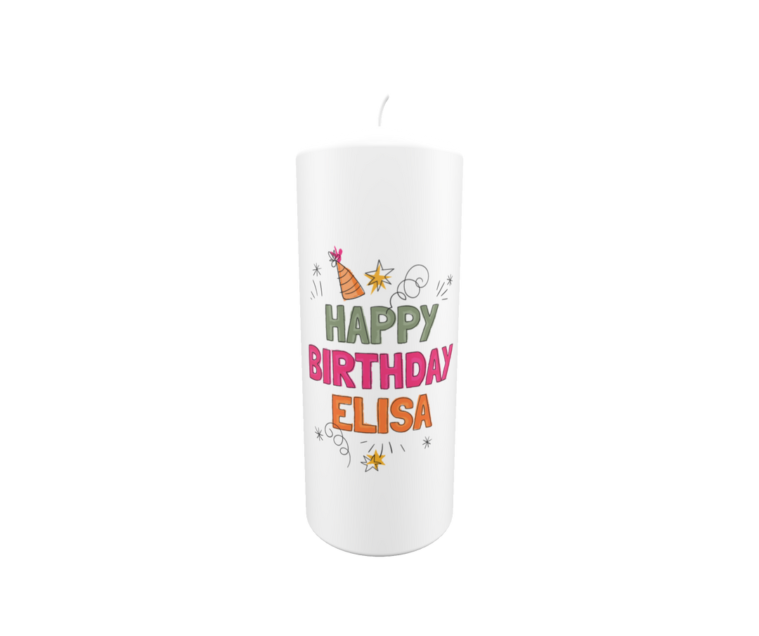 Geburtstagskerze „Konfettikracher – Elisa“