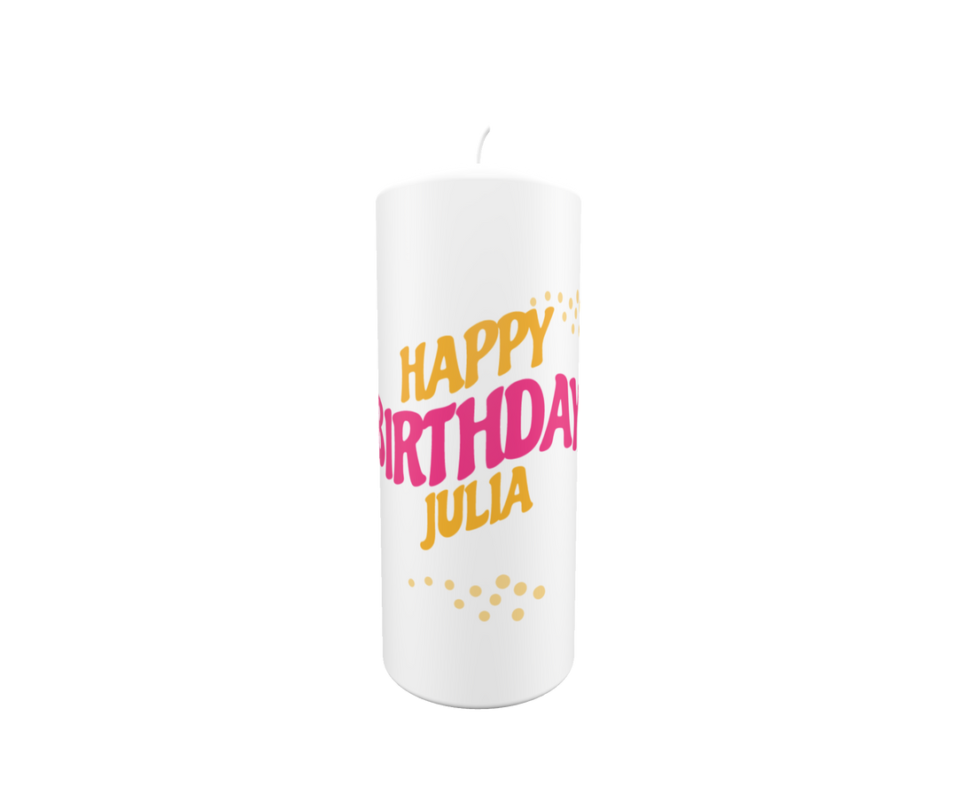 Geburtstagskerze „PopArt Birthday – Julia“
