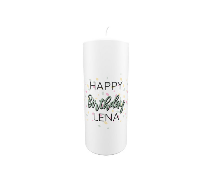 Geburtstagskerze „Konfettigruß – Lena“