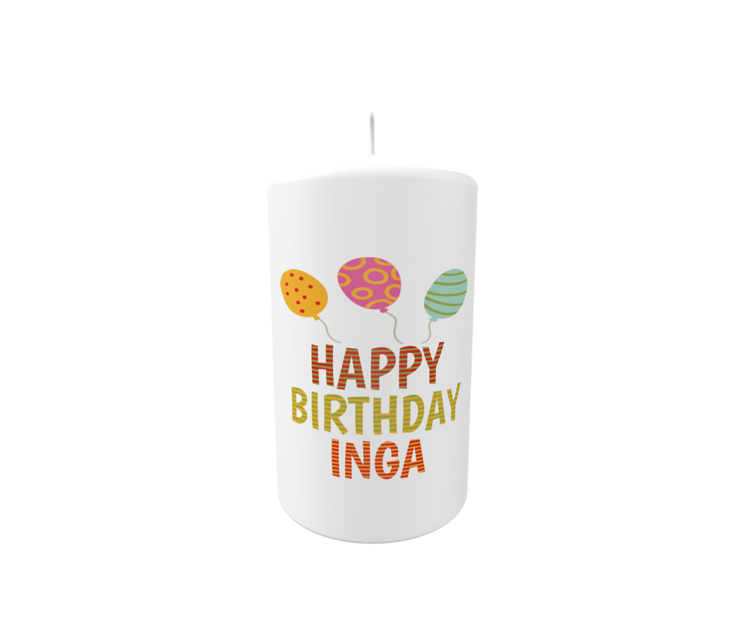 Geburtstagskerze „Luftballonspaß – Inga“