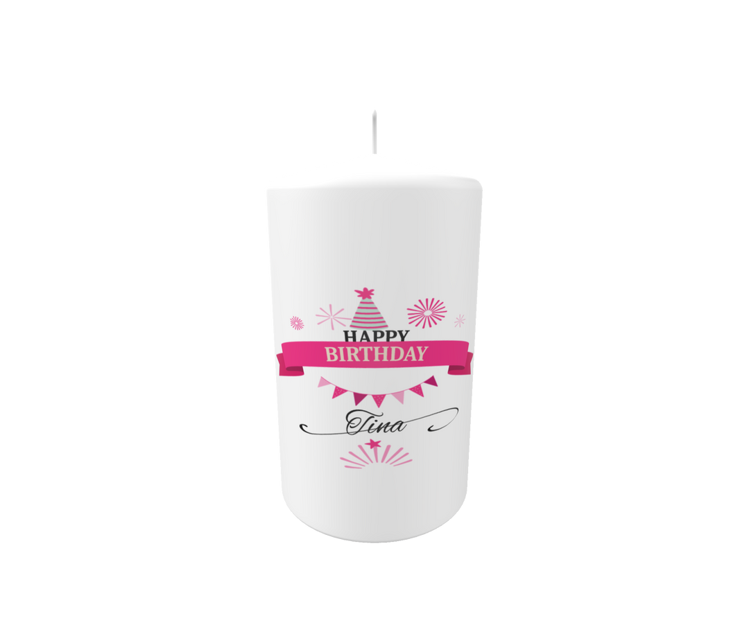 Geburtstagskerze „Pink Party – Tina“