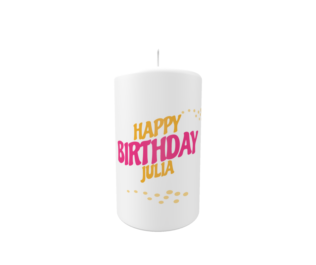Geburtstagskerze „PopArt Birthday – Julia“